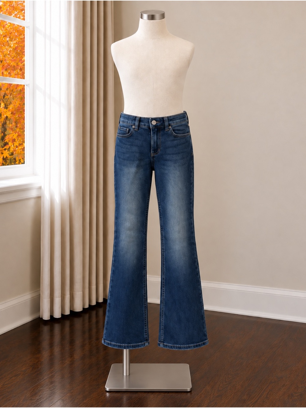 H&M Girls Dark Blue Flare Jeans